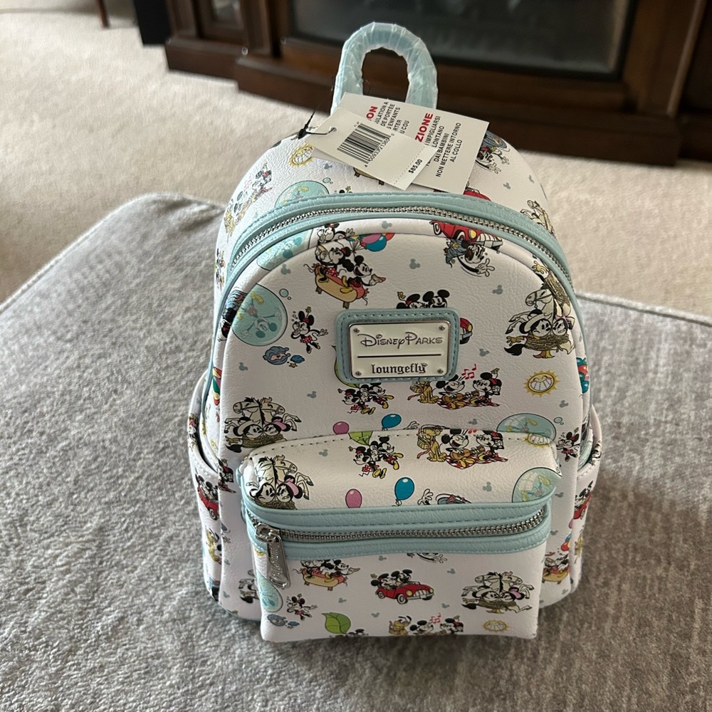 Loungefly Disney Parks Mini Backpack - White and Blue